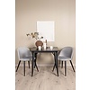 ebuy24 Tempe eethoek tafel zwart en 2 Velvet stoelen grijs.