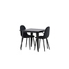 ebuy24 Tempe eethoek tafel zwart en 2 Polar stoelen zwart.