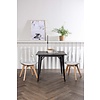 ebuy24 Tempe eethoek tafel zwart en 2 Edvin stoelen transparant.