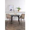 ebuy24 Tempe eethoek tafel zwart en 2 Night stoelen bruin.