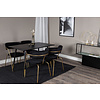 ebuy24 Dipp120x85BLBR eethoek eetkamertafel zwart en 4 Arrow eetkamerstal velours zwart.