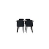 ebuy24 Kaseidon eethoek tafel bruin en 4 Night stoelen zwart.