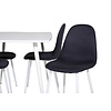 ebuy24 Polar120X80WHWH eethoek eetkamertafel wit en 4 Polar eetkamerstal zwart, wit.