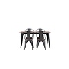 ebuy24 Tempe eethoek tafel okkernoot decor en 4 Tempe stoelen dunkergrijs.