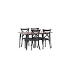 ebuy24 Tempe eethoek tafel okkernoot decor en 4 Crosett stoelen zwart.