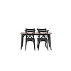 ebuy24 Tempe eethoek tafel okkernoot decor en 4 Crosett stoelen zwart.