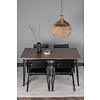 ebuy24 Tempe eethoek tafel okkernoot decor en 4 Kenth stoelen zwart.