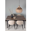 ebuy24 Tempe eethoek tafel okkernoot decor en 4 Velvet stoelen beige.