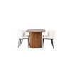 ebuy24 Isolde eethoek tafel naturel en 4 Edina stoelen wit.