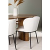 ebuy24 Isolde eethoek tafel naturel en 4 Edina stoelen wit.