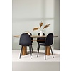 ebuy24 Isolde eethoek tafel naturel en 4 Polar stoelen zwart.