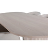 ebuy24 BiancaWW eethoek eetkamertafel eik fineer wit washed en 4 Berit eetkamerstal velours beige.