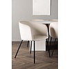 ebuy24 Olga eethoek tafel wit en 6 berit stoelen beige.