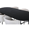 ebuy24 Skate eethoek eetkamertafel zwart en 4 Berit eetkamerstal velours beige.