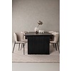 ebuy24 Vail eethoek tafel zwart en 6 Modesto stoelen beige.