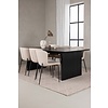 ebuy24 Vail eethoek tafel zwart en 6 Modesto stoelen beige.