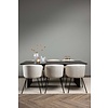 ebuy24 Vail eethoek tafel zwart en 6 berit stoelen beige.