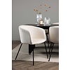 ebuy24 Vail eethoek tafel zwart en 6 berit stoelen beige.