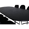 ebuy24 Skate eethoek eetkamertafel zwart en 6 Polar eetkamerstal velours zwart.