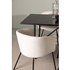 ebuy24 Astrid eethoek tafel zwart en 6 berit stoelen beige.