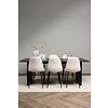 ebuy24 Vail eethoek tafel zwart en 6 Polar stoelen beige.