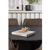 ebuy24 Bootcut eethoek tafel zwart en 6 Tomorrow stoelen bruin.