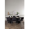 ebuy24 Bootcut eethoek tafel zwart en 6 Yesterday stoelen zwart.