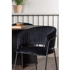 ebuy24 Bootcut eethoek tafel zwart en 6 Selma stoelen zwart.