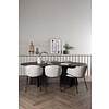 ebuy24 Bootcut eethoek tafel zwart en 6 Evelina stoelen grijs.