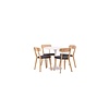 ebuy24 Hamden eethoek tafel wit en 4 Sanjos stoelen naturel.