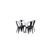 ebuy24 Hamden eethoek tafel wit en 4 Tempe stoelen zwart.