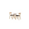 ebuy24 Danburi eethoek tafel wit en 2 Sanjos stoelen naturel.