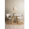 ebuy24 Leonora eethoek tafel wit en 2 Lilja stoelen beige.