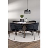 ebuy24 Kaseindon eethoek tafel bruin en 4 Selma stoelen zwart.