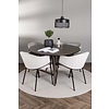 ebuy24 Kaseindon eethoek tafel bruin en 4 Evelina stoelen grijs.