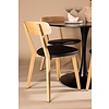 ebuy24 Glade eethoek tafel zwart en 4 Sanjos stoelen naturel.