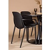 ebuy24 Glade eethoek tafel zwart en 4 baltimore stoelen zwart.