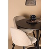 ebuy24 Glade eethoek tafel zwart en 4 Velvet stoelen beige.