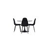ebuy24 Glade eethoek tafel zwart en 4 Polar stoelen zwart.