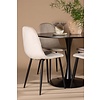 ebuy24 Glade eethoek tafel zwart en 4 Polar stoelen beige.