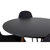 ebuy24 PlazaBLWA100 eethoek eetkamertafel zwart en 4 Polar eetkamerstal zwart.