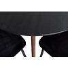 ebuy24 PlazaBLWA100 eethoek eetkamertafel zwart en 4 Polar eetkamerstal velours zwart.