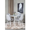 ebuy24 Plaza eethoek tafel wit en 4 Polar stoelen grijs.