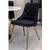 ebuy24 Razzia eethoek tafel wit en 4 Velvet Deluxe stoelen zwart.