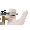 ebuy24 EstelleÃ˜106BLBR eethoek eetkamertafel zwart, marmer en 4 Velvet Deluxe eetkamerstal velours beige, zwart.