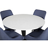 ebuy24 RazziaWH eethoek eetkamertafel terazzo wit en 4 Plaza eetkamerstal blauw, zwart.