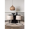 ebuy24 Bootcut eethoek tafel zwart en 4 Simrishamn stoelen beige.