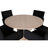 ebuy24 BiancaROWW eethoek eetkamertafel eik fineer wit washed en 4 Pippi eetkamerstal velours zwart.