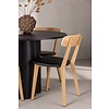 ebuy24 Olivia eethoek tafel zwart en 4 Sanjos stoelen naturel.