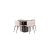 ebuy24 Olivia eethoek tafel mokka en 4 Modesto stoelen beige.
